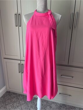 Women’s Nicole Miller Coral Pink Halter Dress - Size 14 - Like New